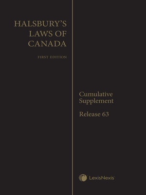 cover image of Halsbury's Laws of Canada &#8212; Cumulative Supplement